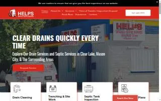 Helps Drain & Septic Service website