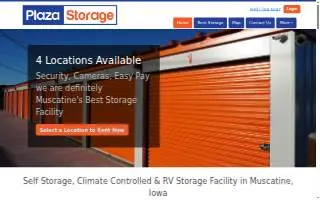 Plaza Storage of Muscatine website