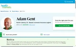 HealthMarkets Insurance - Adam Gent website