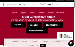 Junge Ford North Liberty Service website