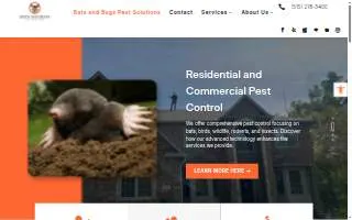 Bats and Bugs Pest Solutions website