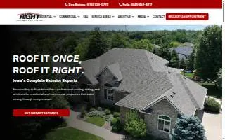 Right Roofing & Siding website