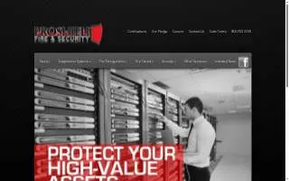 Proshield Fire & Security website