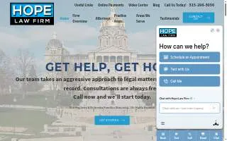 Hope Law Firm of South Sioux City website