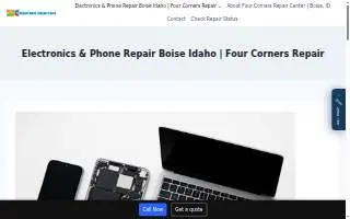 Four Corners Repair Center website