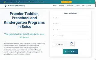 Northview Montessori Preschool and Kindergarten website