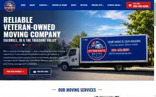 Better Route Moving & Storage website