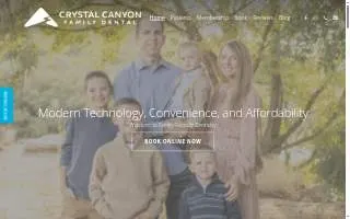Crystal Canyon Family Dental website