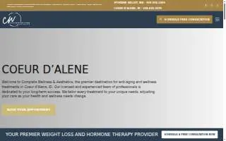 Complete Wellness & Aesthetics of Coeur d'Alene website
