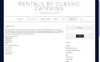 Classic Catering And Rentals website