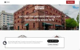 Downtown Self Storage website
