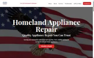Homeland Appliance Repair website