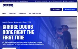 Action Garage Door website