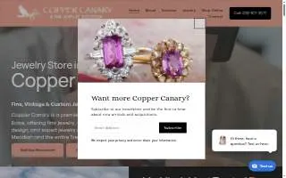 Copper Canary Fine Jewelry website