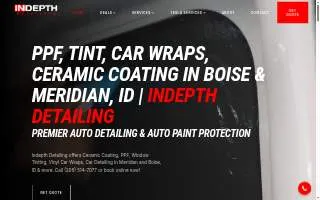 Indepth Detailing Idaho website