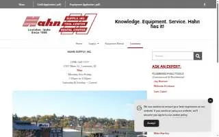 Hahn Rental Center website