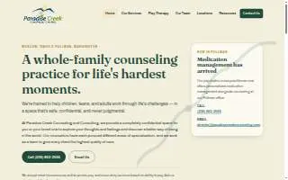Paradise Creek Counseling website