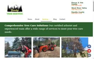 Hawks Tree Services website