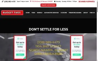 Budget Tires - New & Used website