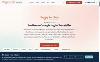 Happy to Help Caregiving website