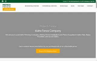 Protech Fence Company Pocatello website