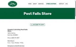 Country Lock & Key, Inc. of Post Falls website