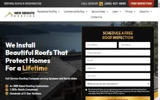 New Heights Roofing of Post Falls website