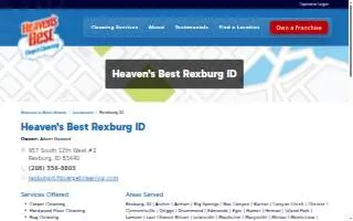 Heaven's Best Carpet Cleaning Rexburg ID website