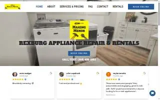 Making Mends Appliance Repair & Rentals website