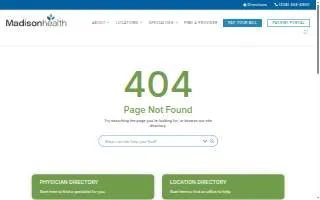 Therapy Services - Madisonhealth website