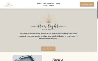 Star Light Yoga Studio website