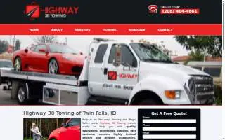 Highway 30 Towing website