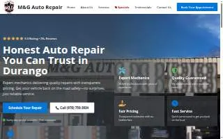 MG Auto Repair website