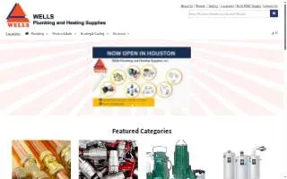 Wells Plumbing & Heating Supplies website