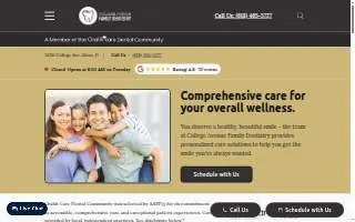 College Avenue Family Dentistry website