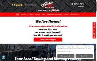 Towne Towing of Arlington Heights website