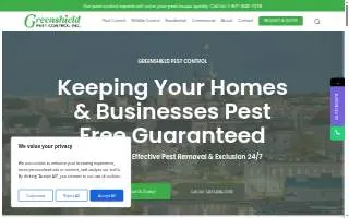 Green Shield Pest Solutions Lewiston website