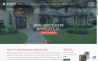Mid-City Heating and Cooling, Inc. website
