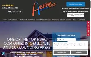 Archway Cooling & Heating Inc website