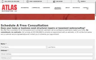 Atlas Restoration, LLC website