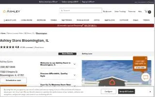 Ashley Store of Bloomington website