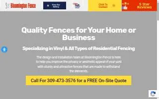 Bloomington Fence website