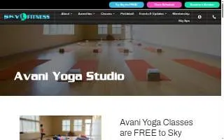 Avani Yoga Studio website