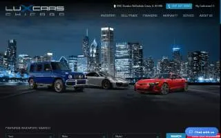 Lux Cars Chicago website
