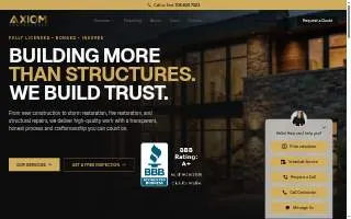 Axiom Contractors website