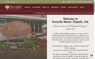 Zarzycki Manor Chapels, Ltd. website