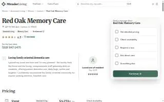 Red Oak Memory Care website