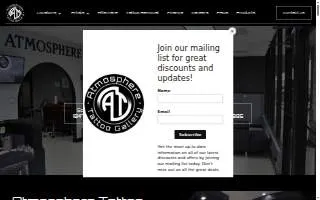 Atmosphere Tattoo Gallery website