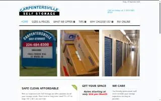 Carpentersville Self Storage website