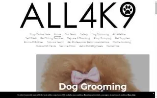 ALL4K9 Pet Boarding Service website